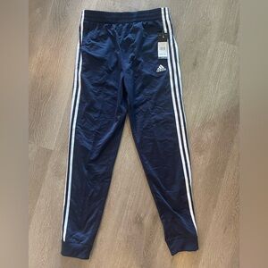 Adidas Kids Blue Joggers with White Stripes